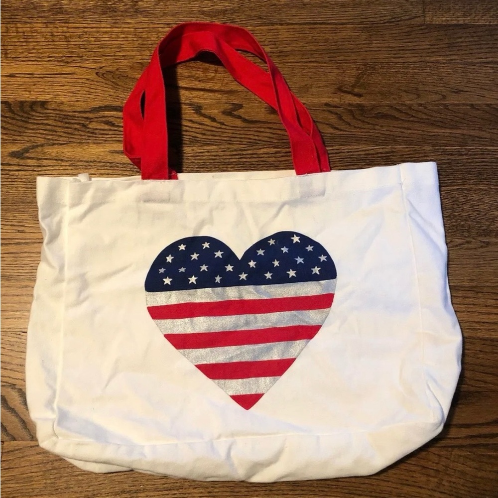 Red and White Heart Tote Bag